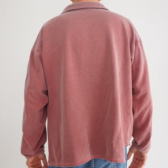 Vintage Allegro Maroon Button Collar 100% Cotton Lightweight Sweater XL - Picture 2 of 9